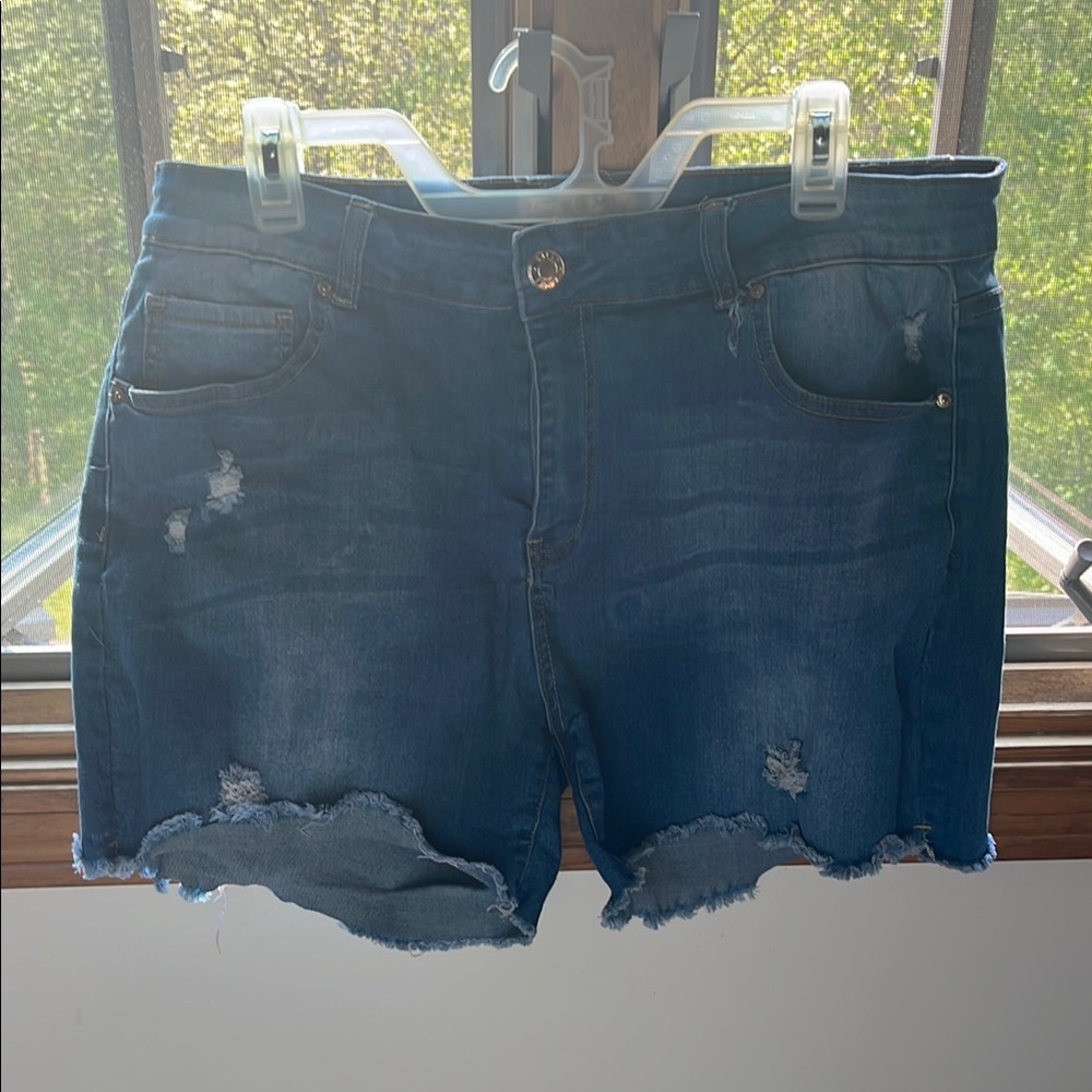 Denim Blue Distressed Women's Shorts